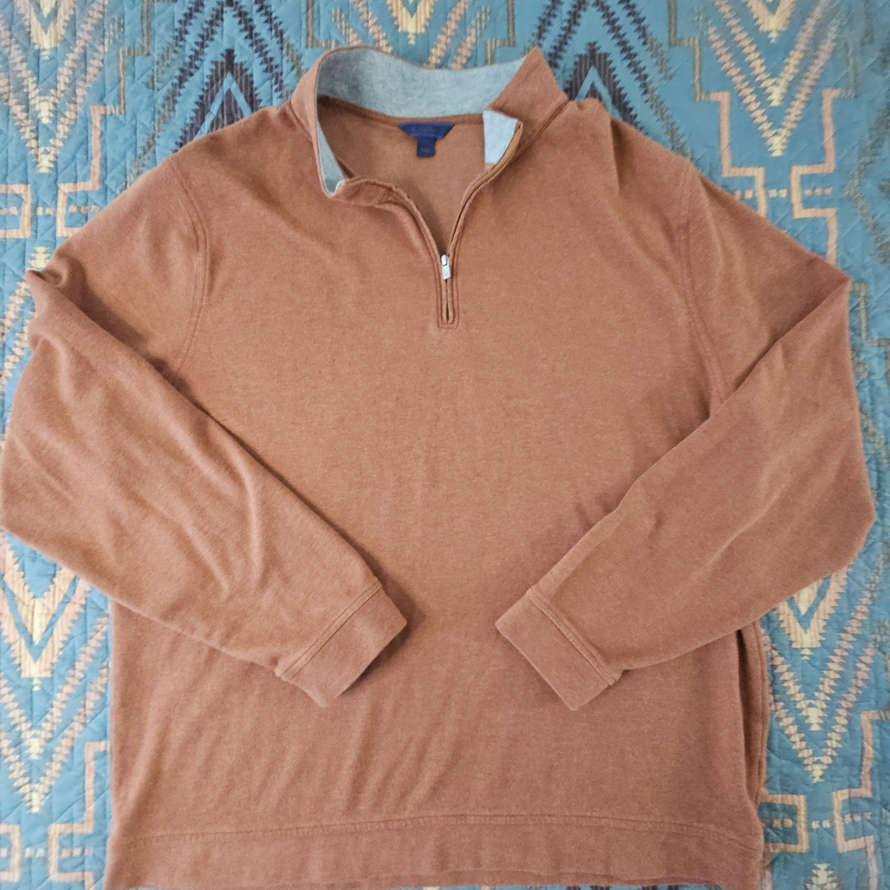 David Donahue Rust Quarter-Zip Pullover.‎ #1285